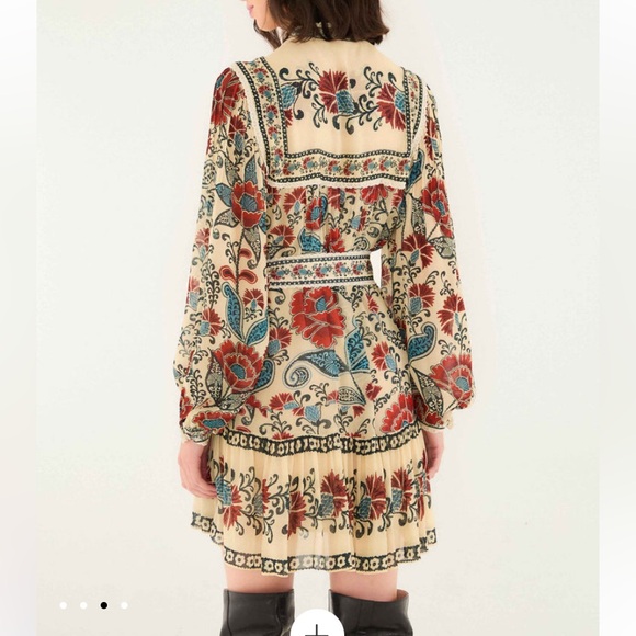 NWT - FARM Rio Button Down Long Sleeve Dress w/ Waist Tie - Picture 2 of 7